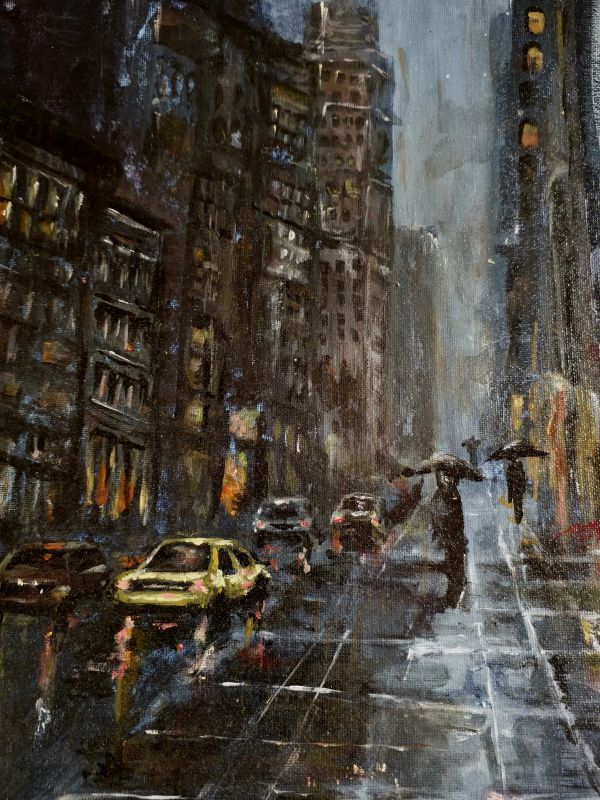 "Rainy Midtown" - 8" x 10" print