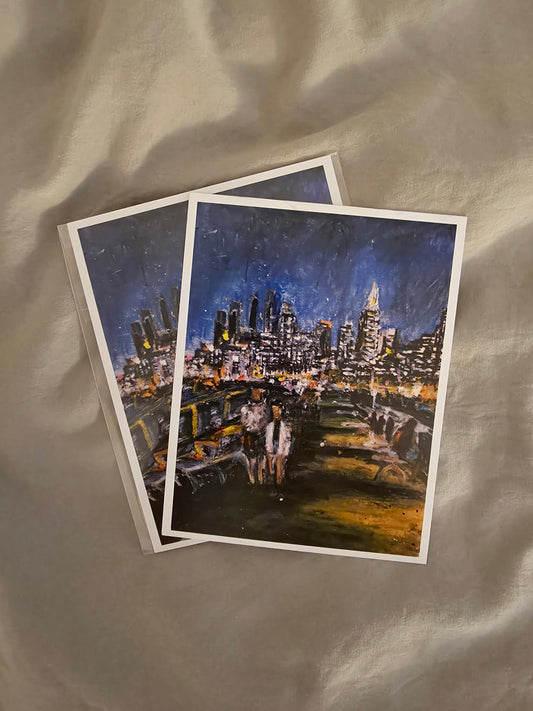 "Night Lights" - 4.25" x 5.5" postcard print